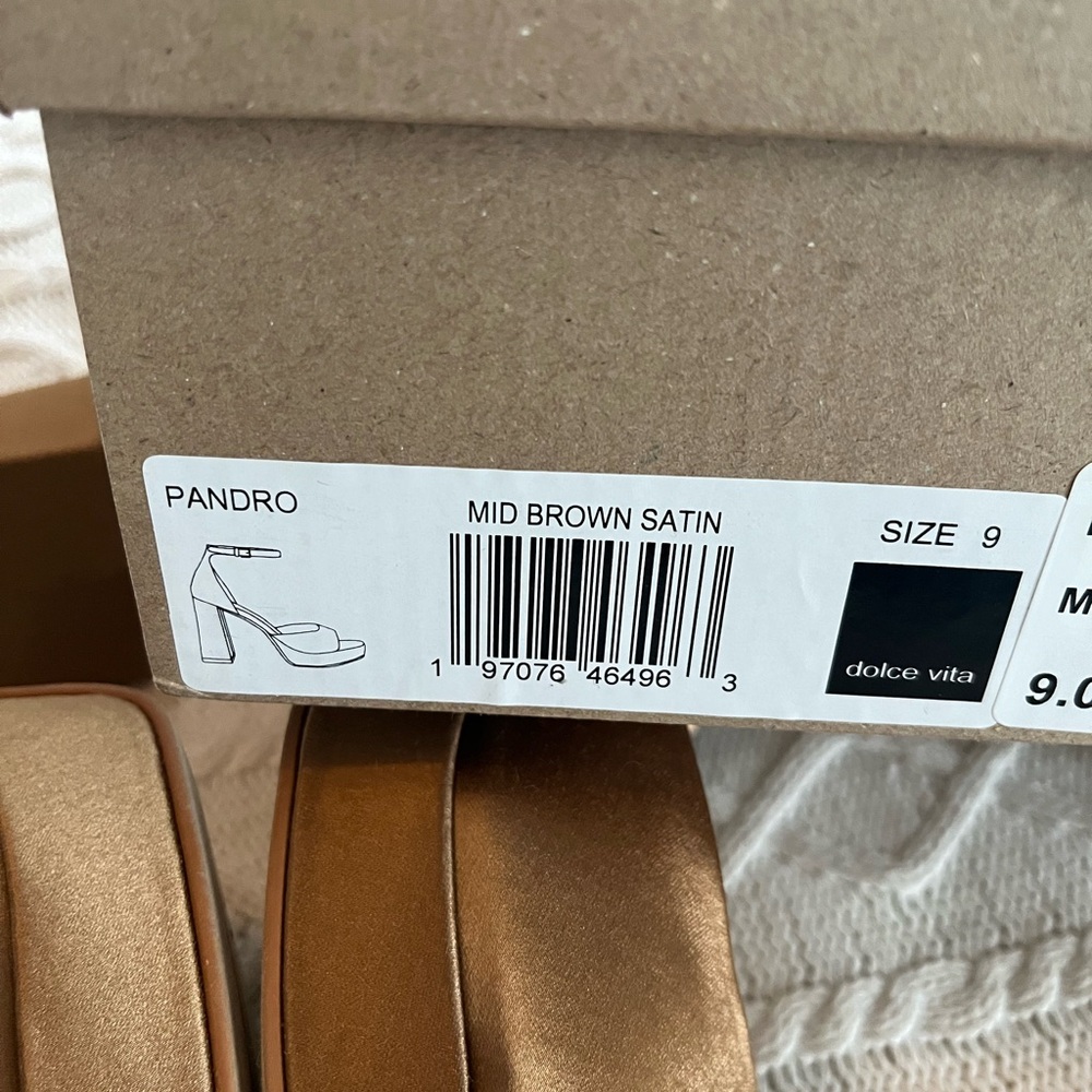 Dolce Vita “Pandora” Ankle Buckle mid- brown Platform Block Heel Sandals SZ 9 - Picture 4 of 16
